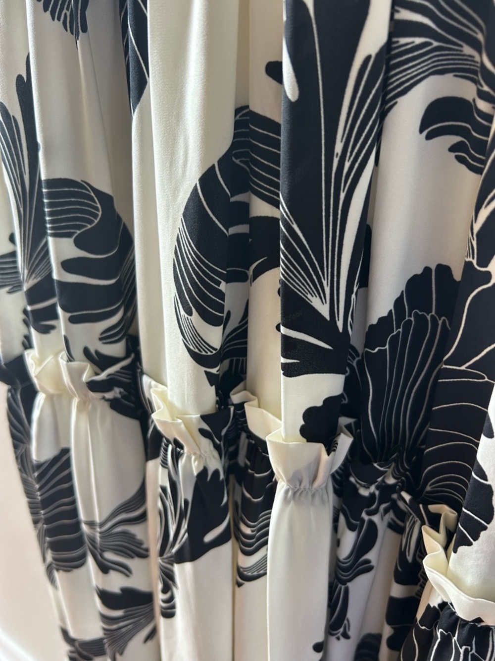 Express Black & White Floral Tiered Maxi Dress with V-Neck - Picture 7 of 7